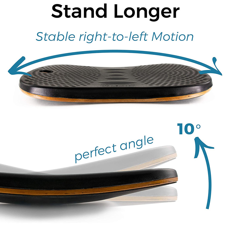 Standing Desk Anti Fatigue Mat Wobble Balance Board Stability Rocker Floor Mat 