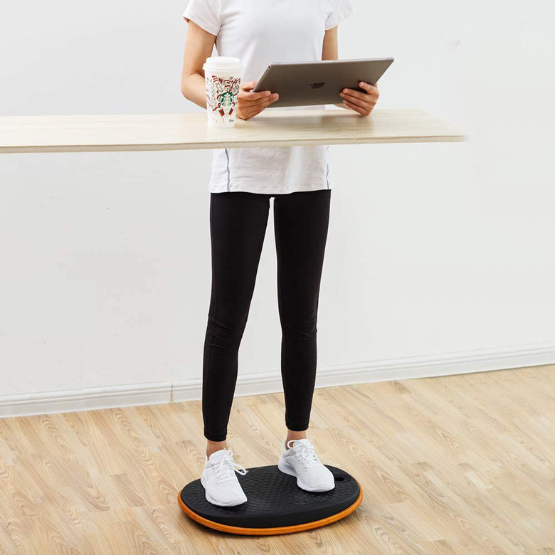 Anti Fatigue Mat Balance Board Standing Desk Mat Balance Boards Sit Stand  Desk Mat Accessory Ergonomic Design Non-Slip Bottom Wobble Balance Board  Black Medium